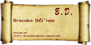 Brecska Dénes névjegykártya