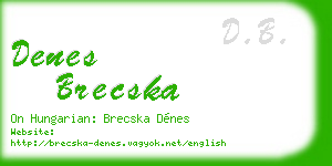 denes brecska business card