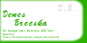 denes brecska business card